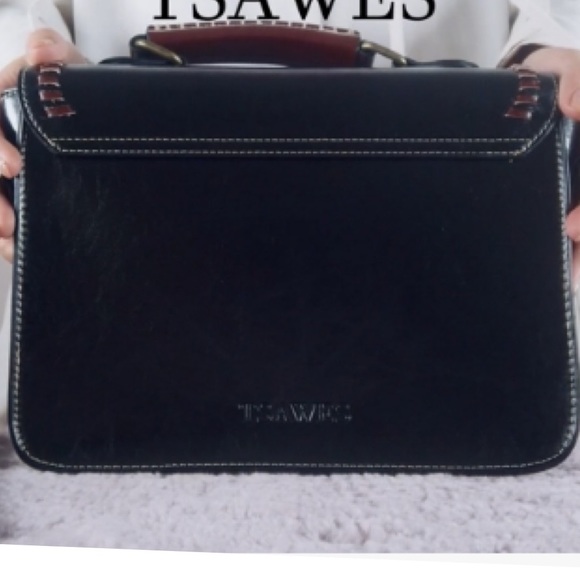 NEW Cambridge Heart Whipstitch Classic Satchel Handbag w Strap in Vintage Black… - Picture 3 of 11